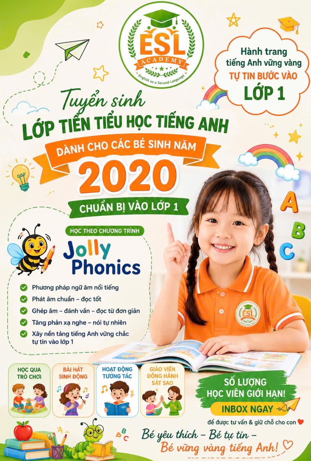 Tuyển sinh Lớp Tiền Tiểu học Tiếng Anh 🎓